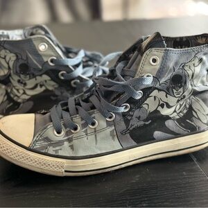 Batman Graphic Converse 8.5M/10.5W High Top Sneakers in Blue/Grey and Black